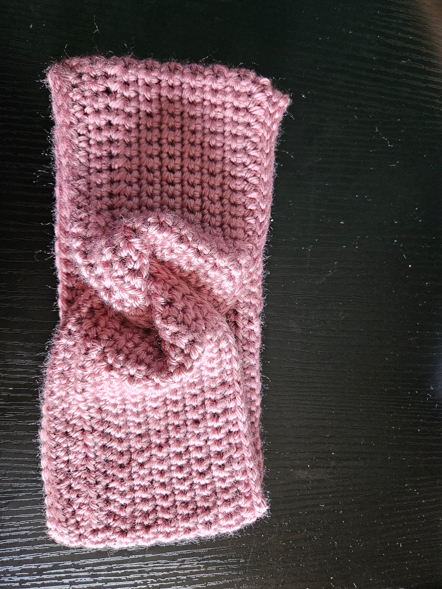 Dusty Pink Twisted Crochet Ear Warmer