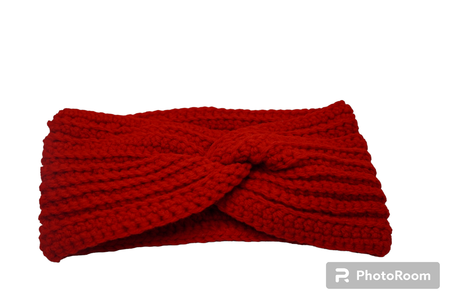 Red crochet headwear