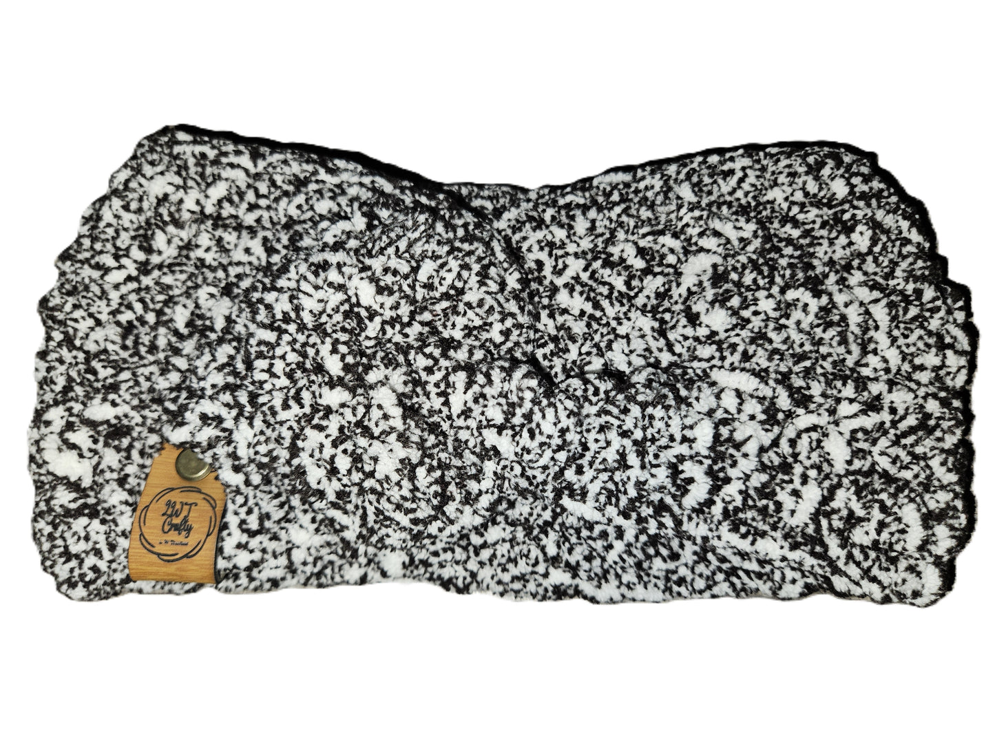 Chunky Black Twisted Cotton Head Ear Warmer