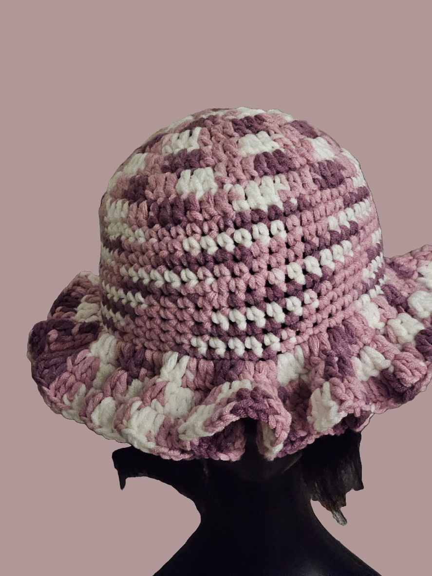 Cozy Elegance: Handmade Ruffle Crochet Bucket Hat