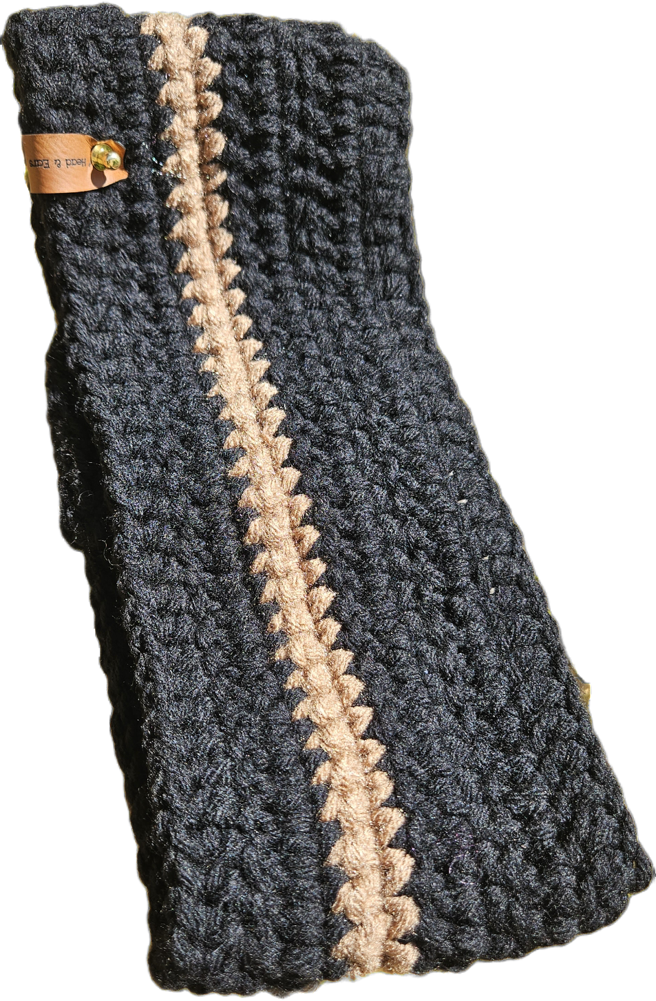Handmade crochet ear warmer by LWT Crafty, a cozy winter accessory