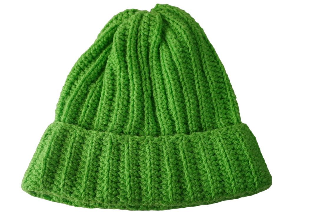 lime crochet adult-sized beanie