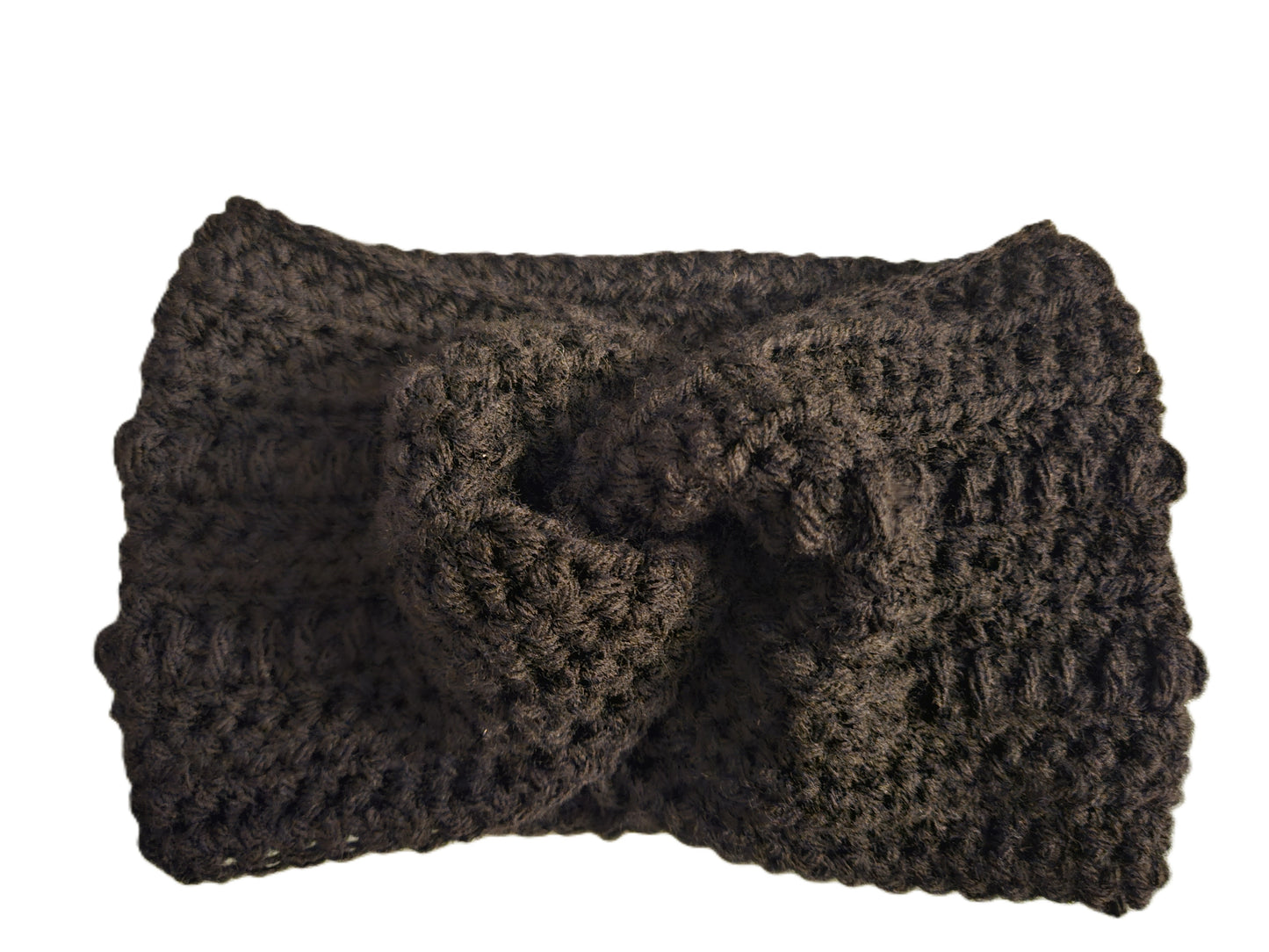 Black Twisted Crochet Ear Warmer