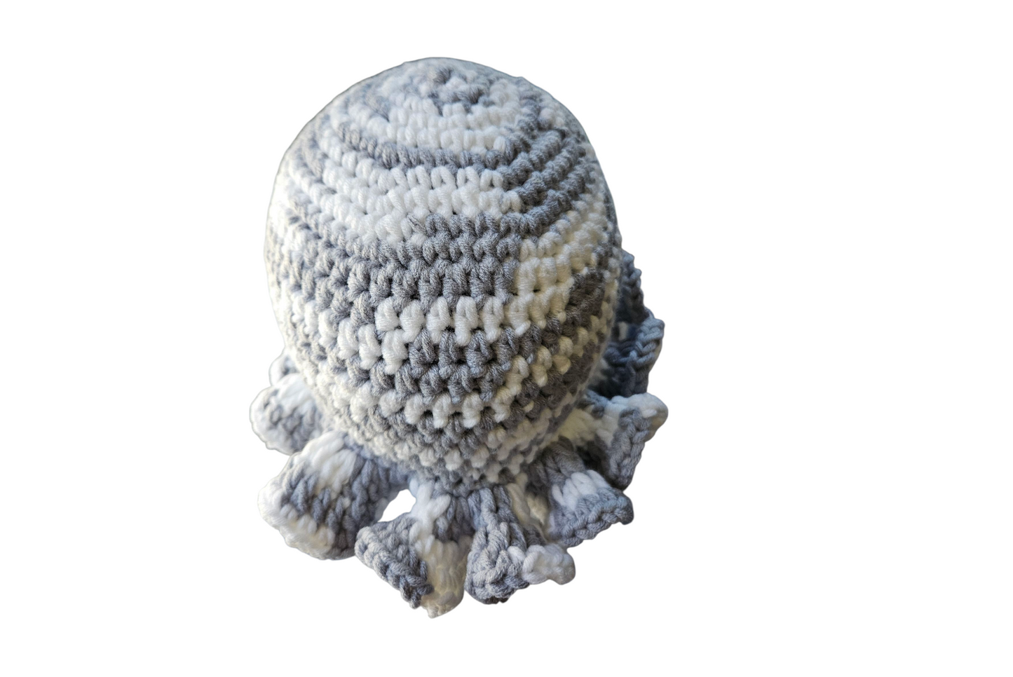 Silver Cozy Cotton Yarn Ruffle Hat