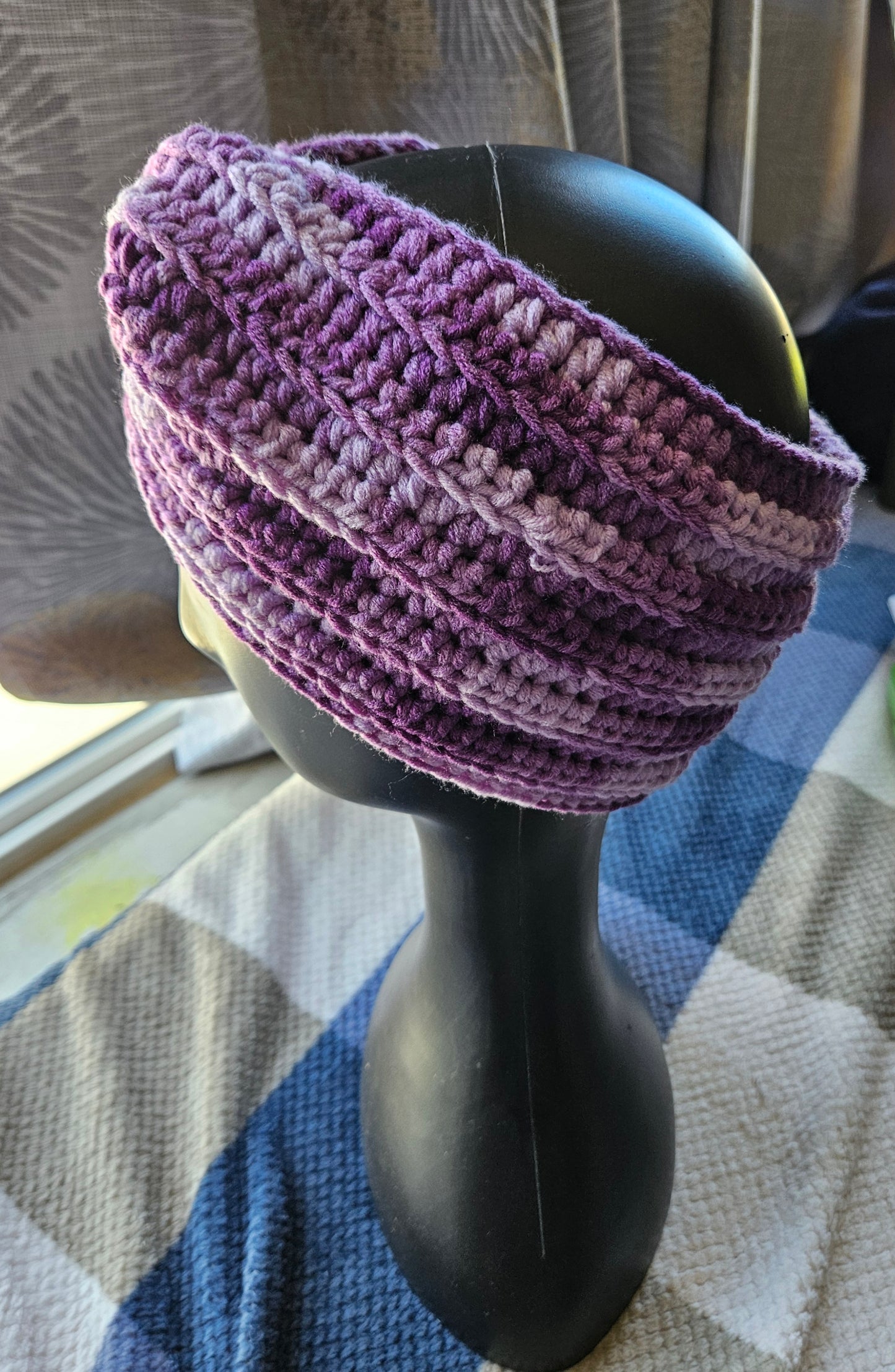 Purple Twisted Cotton Head Ear Warmer