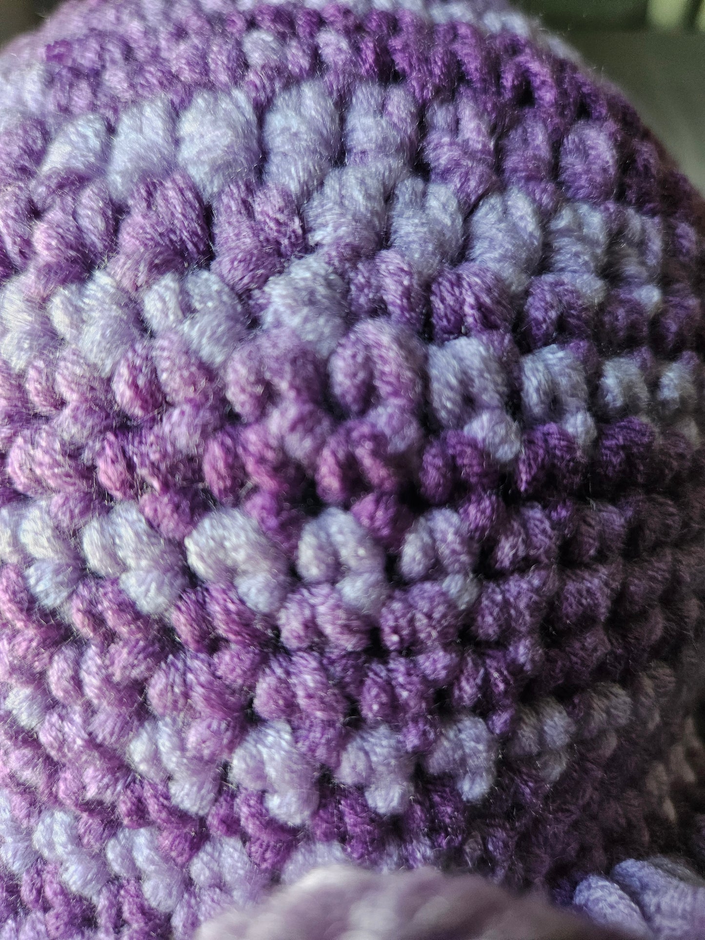 Purple Cozy Cotton Yarn Ruffle Hat