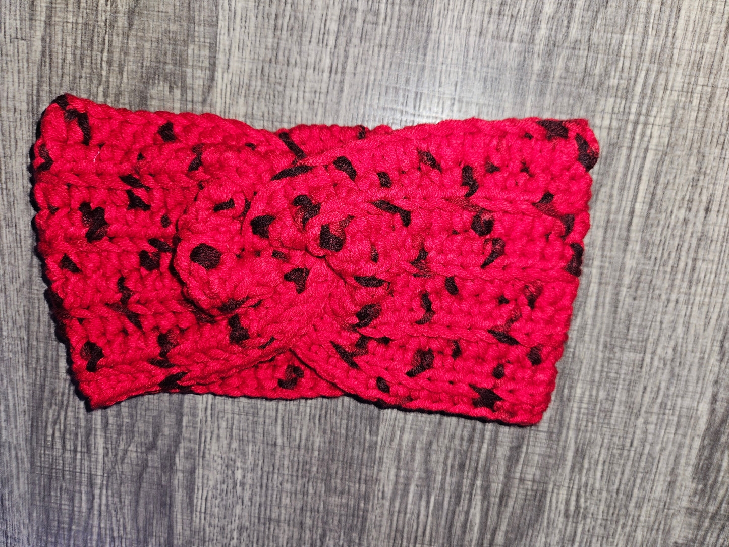Red and Black Twisted Cotton Head Ear Warmer