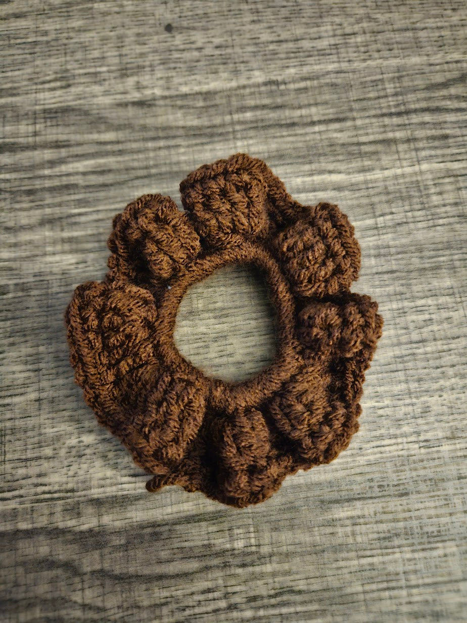 Brown Crochet Scrunchies