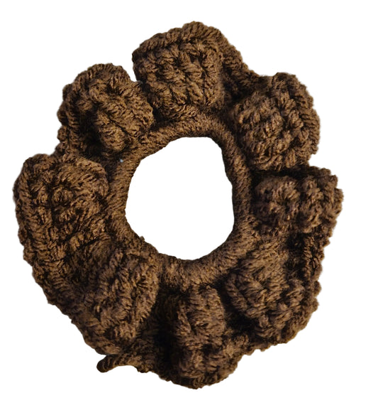 Brown Crochet Scrunchies