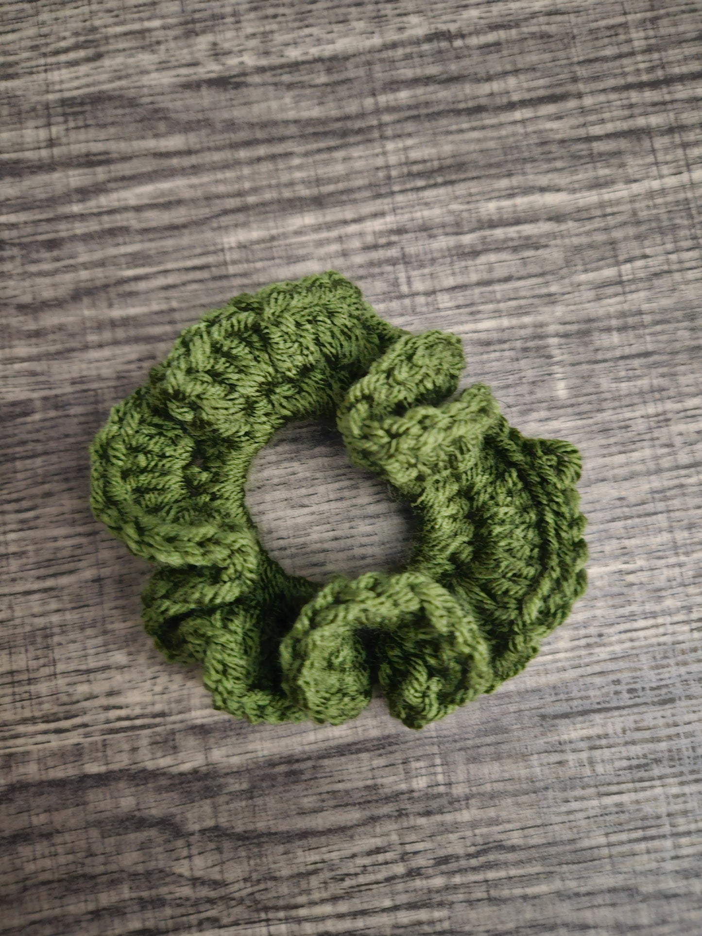 Olive Handmade Crochet Scrunchie