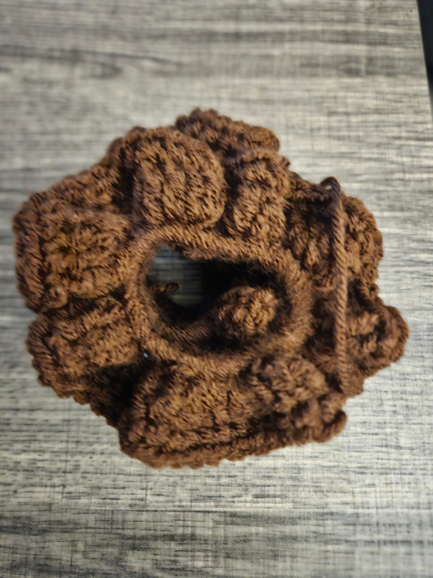 Brown Crochet Scrunchies