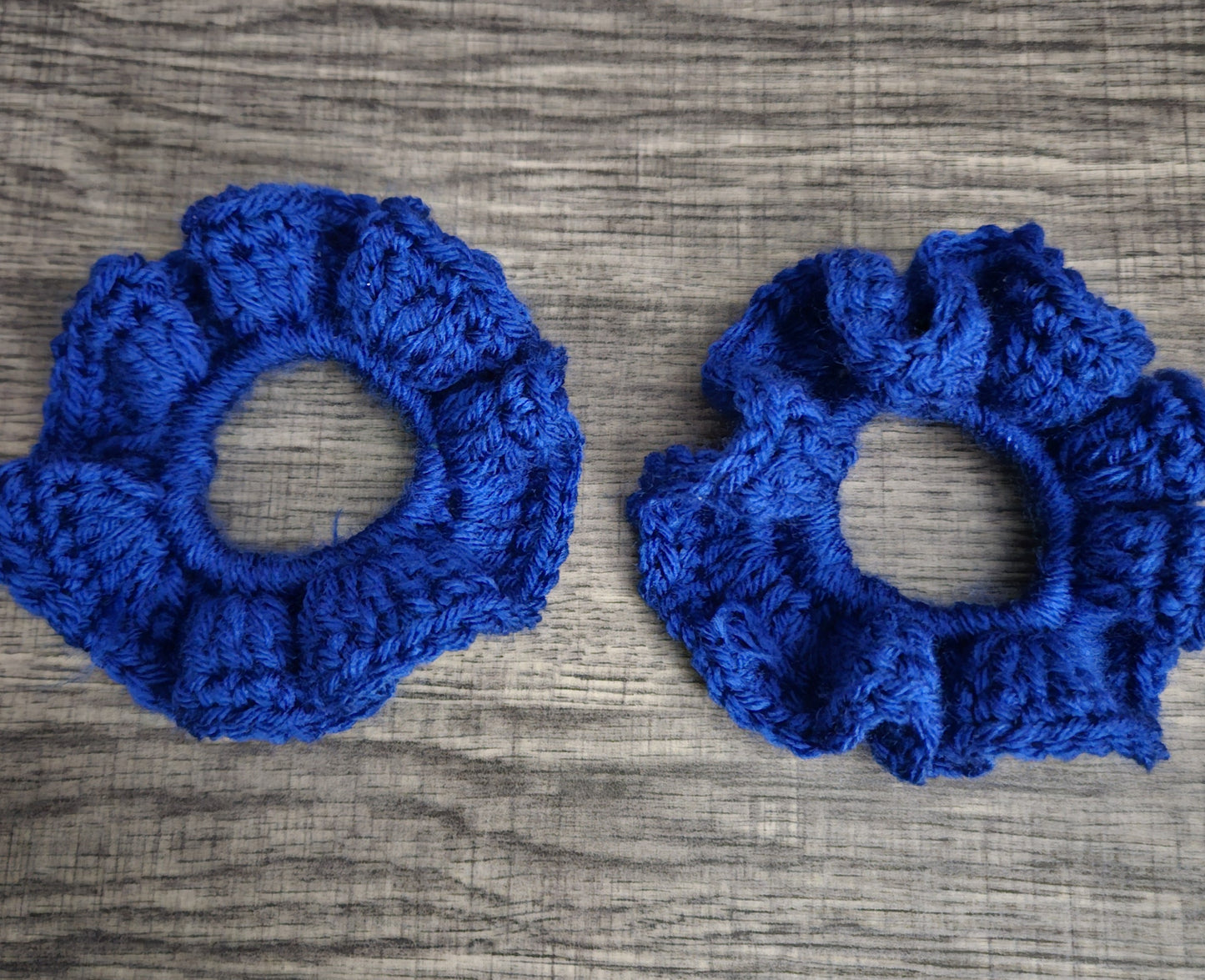 Blue Handmade Crochet Scrunchies