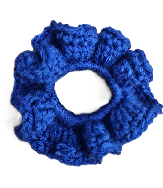 Blue Handmade Crochet Scrunchies