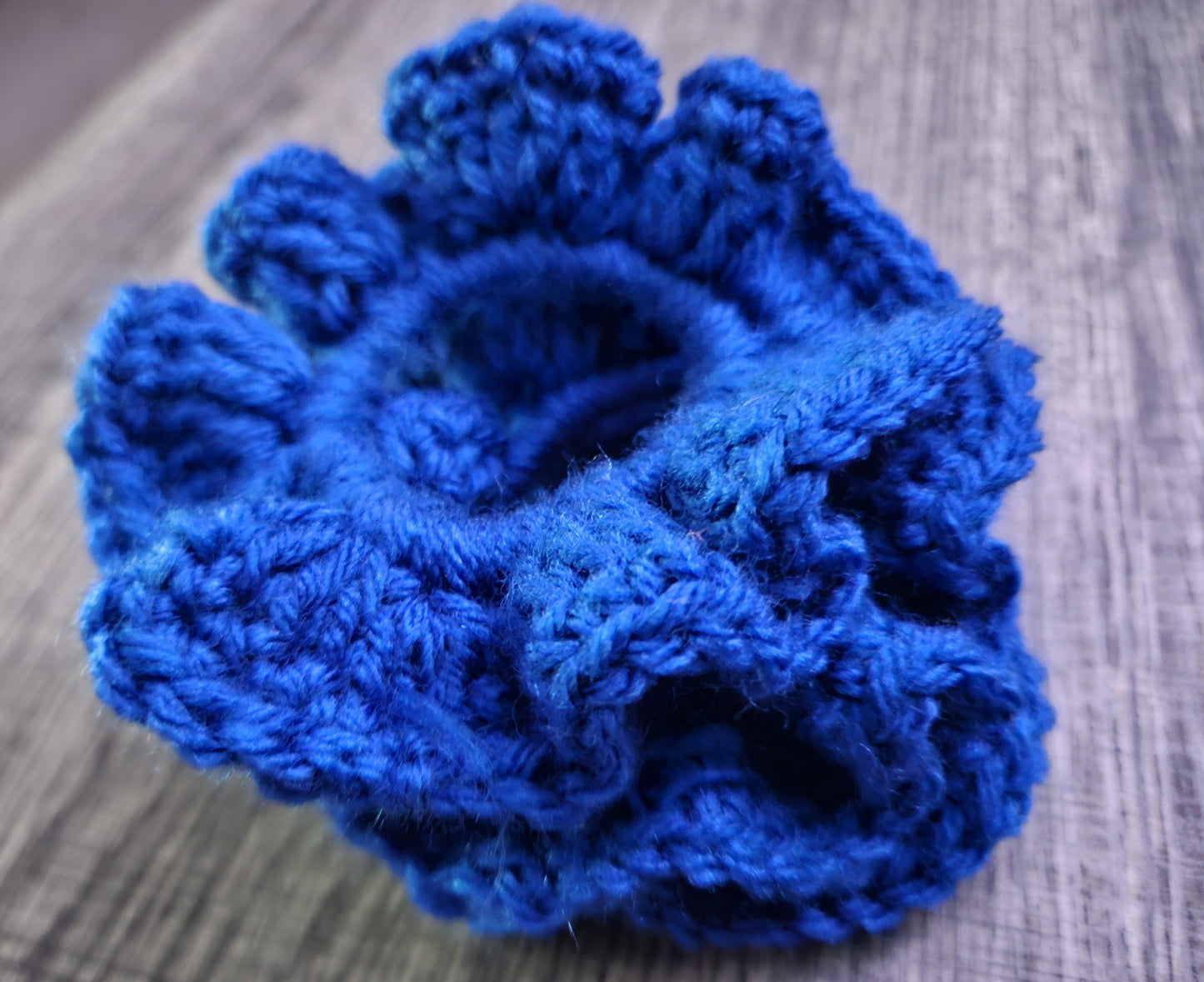 Blue Handmade Crochet Scrunchies