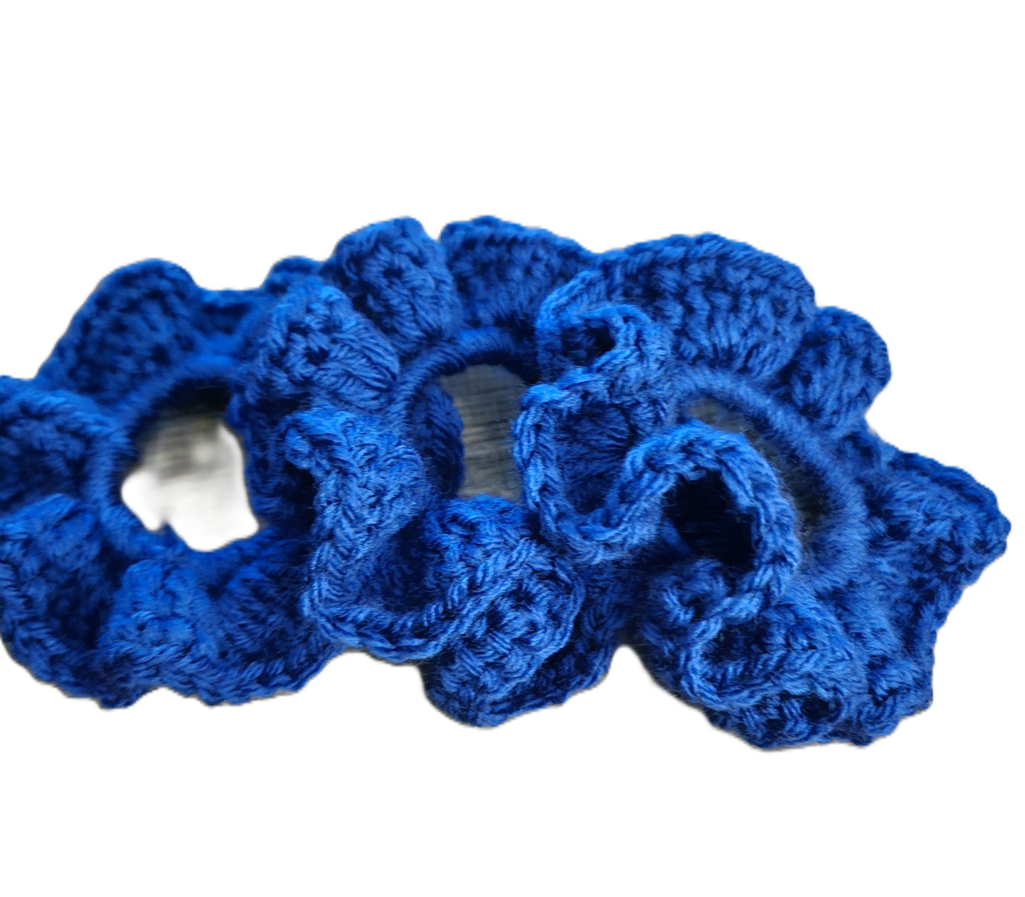 Blue Handmade Crochet Scrunchies