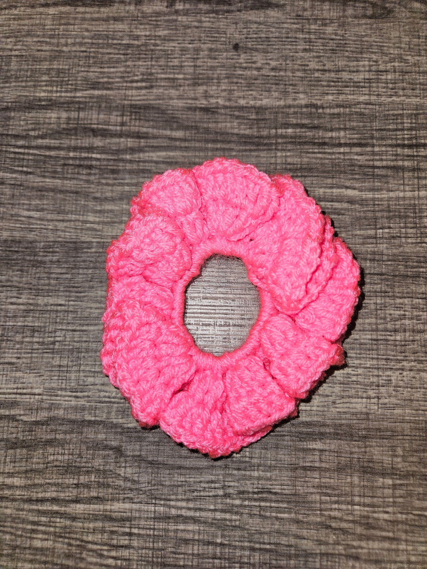 Pink Crochet Scrunchie