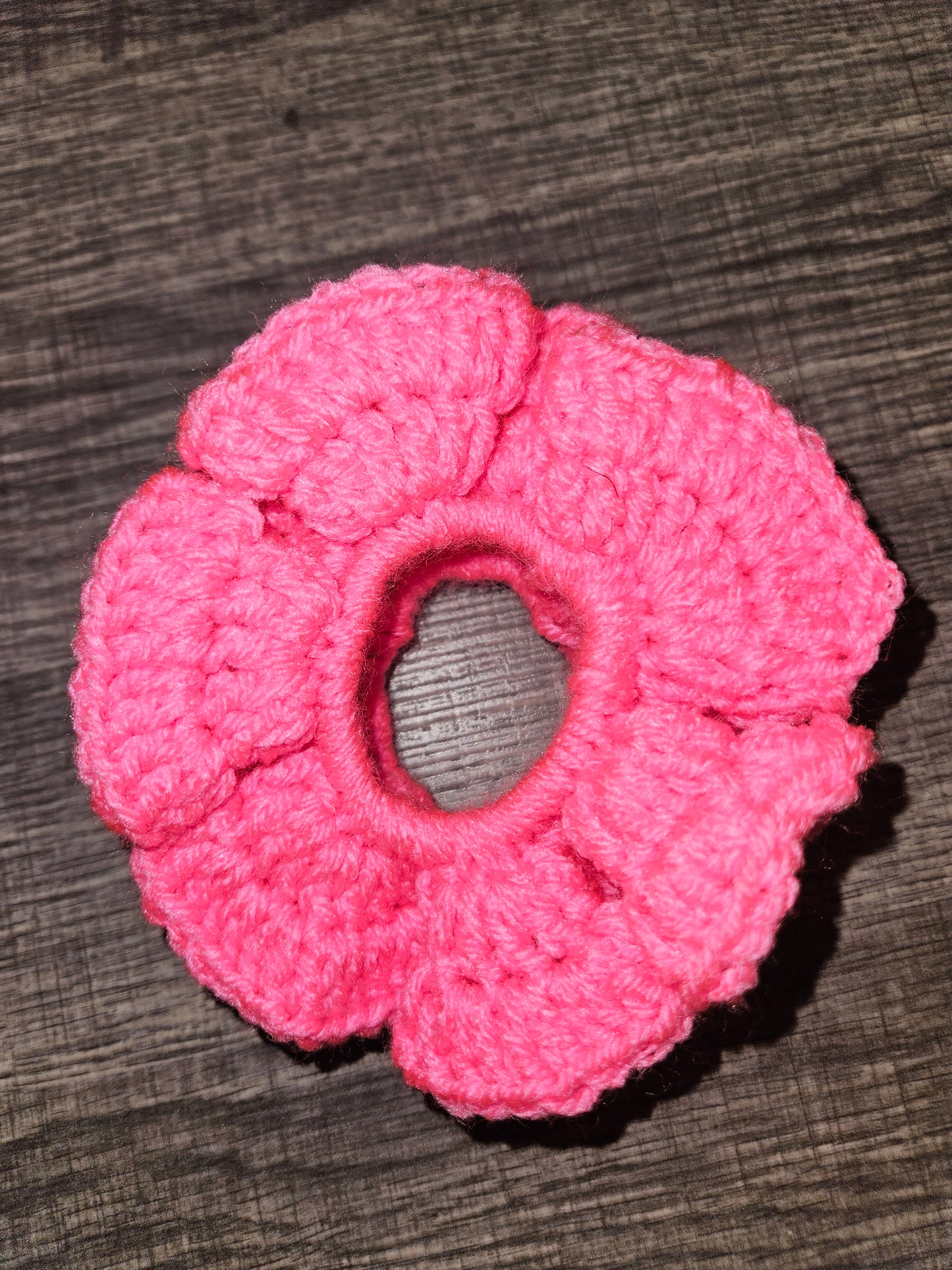 Pink Crochet Scrunchie
