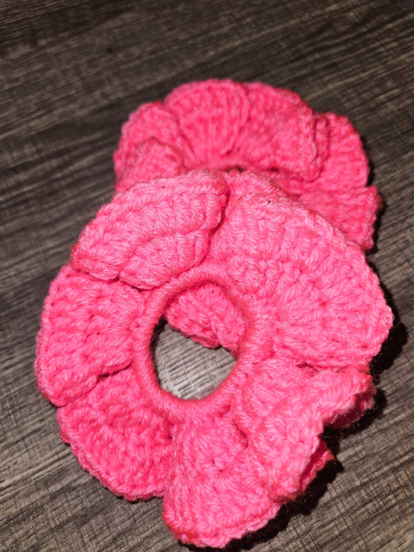 Pink Crochet Scrunchie