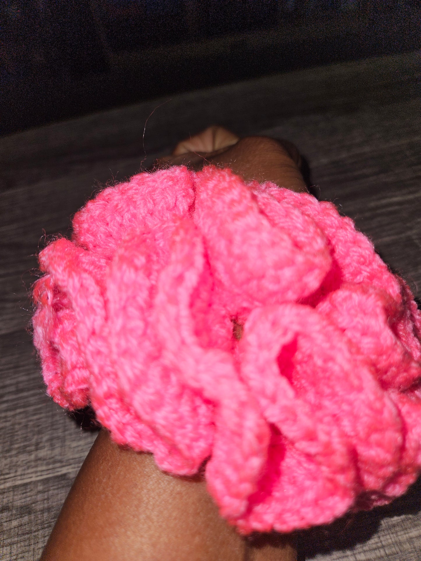 Pink Crochet Scrunchie