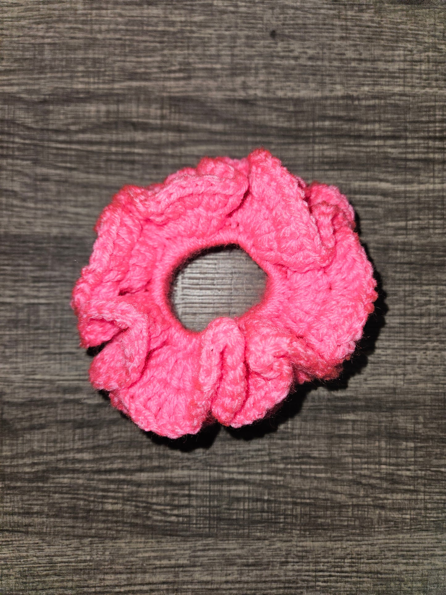 Pink Crochet Scrunchie