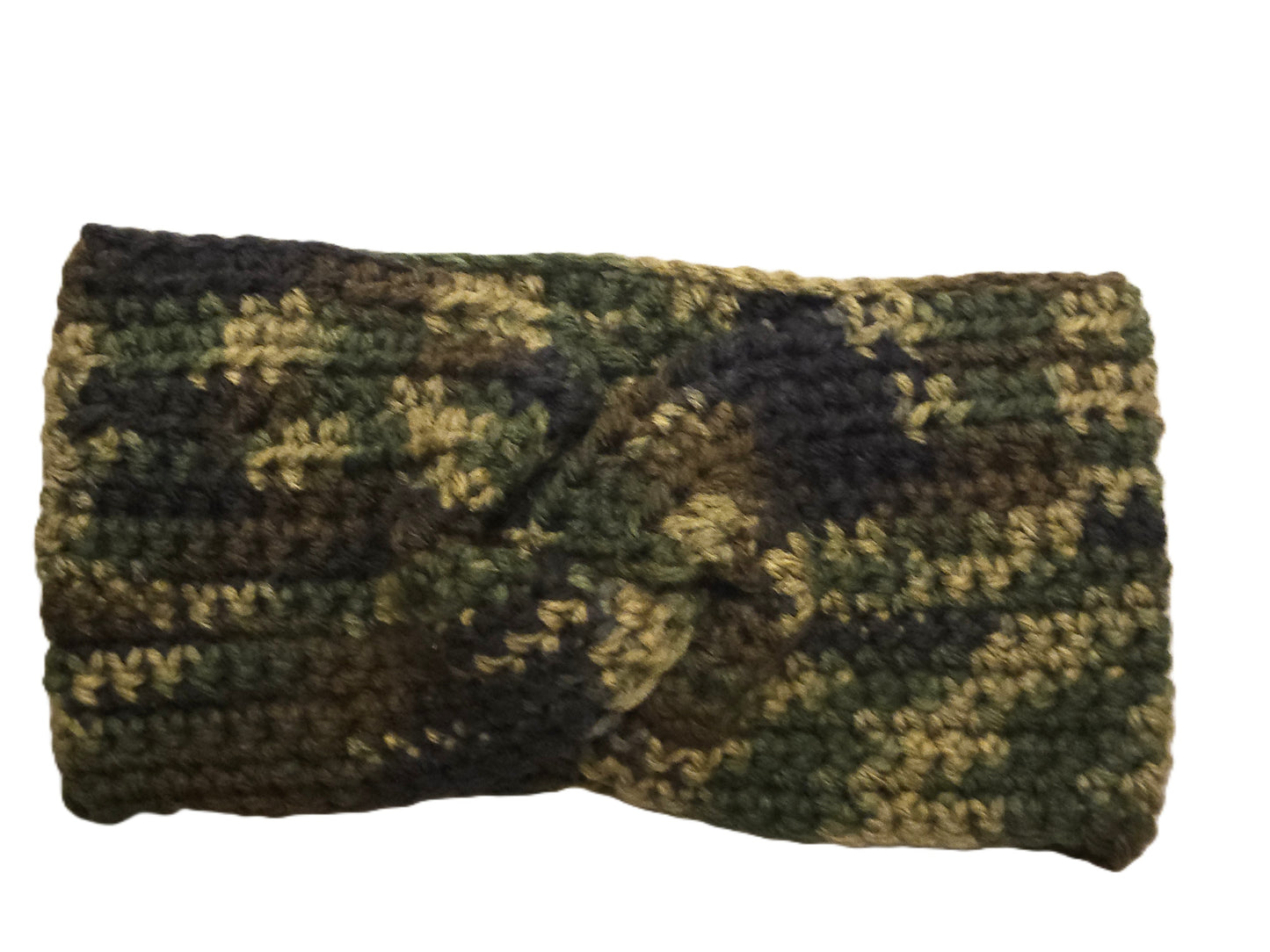 Army Twisted Crochet Ear Warmer