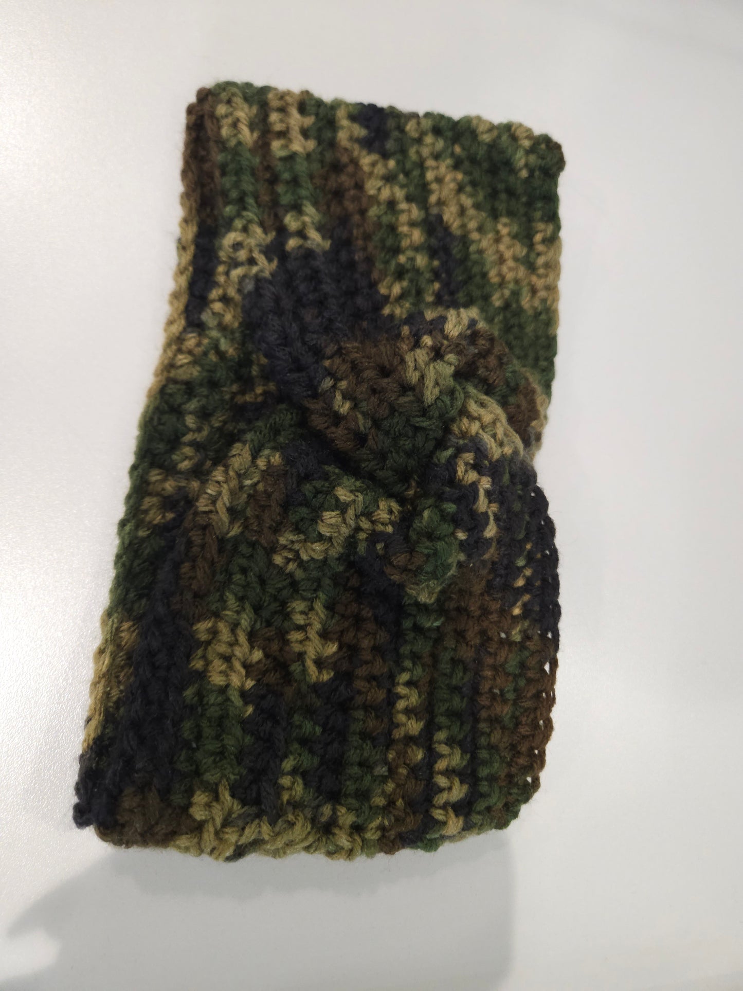 Army Twisted Crochet Ear Warmer