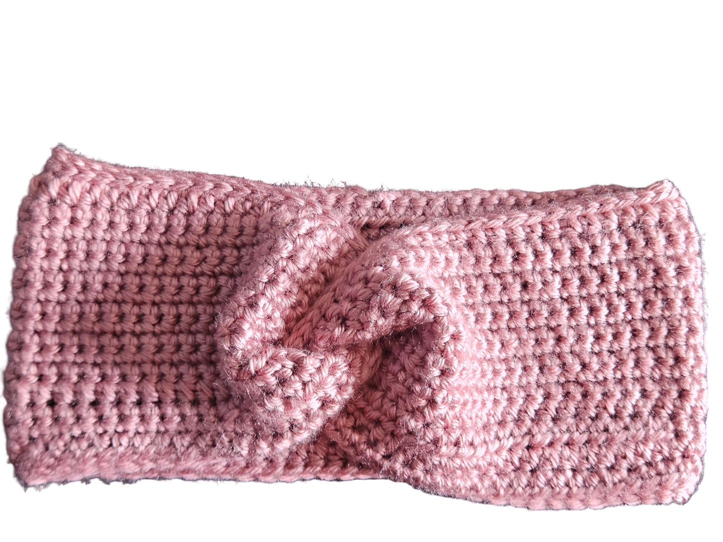 Dusty Pink Twisted Crochet Ear Warmer