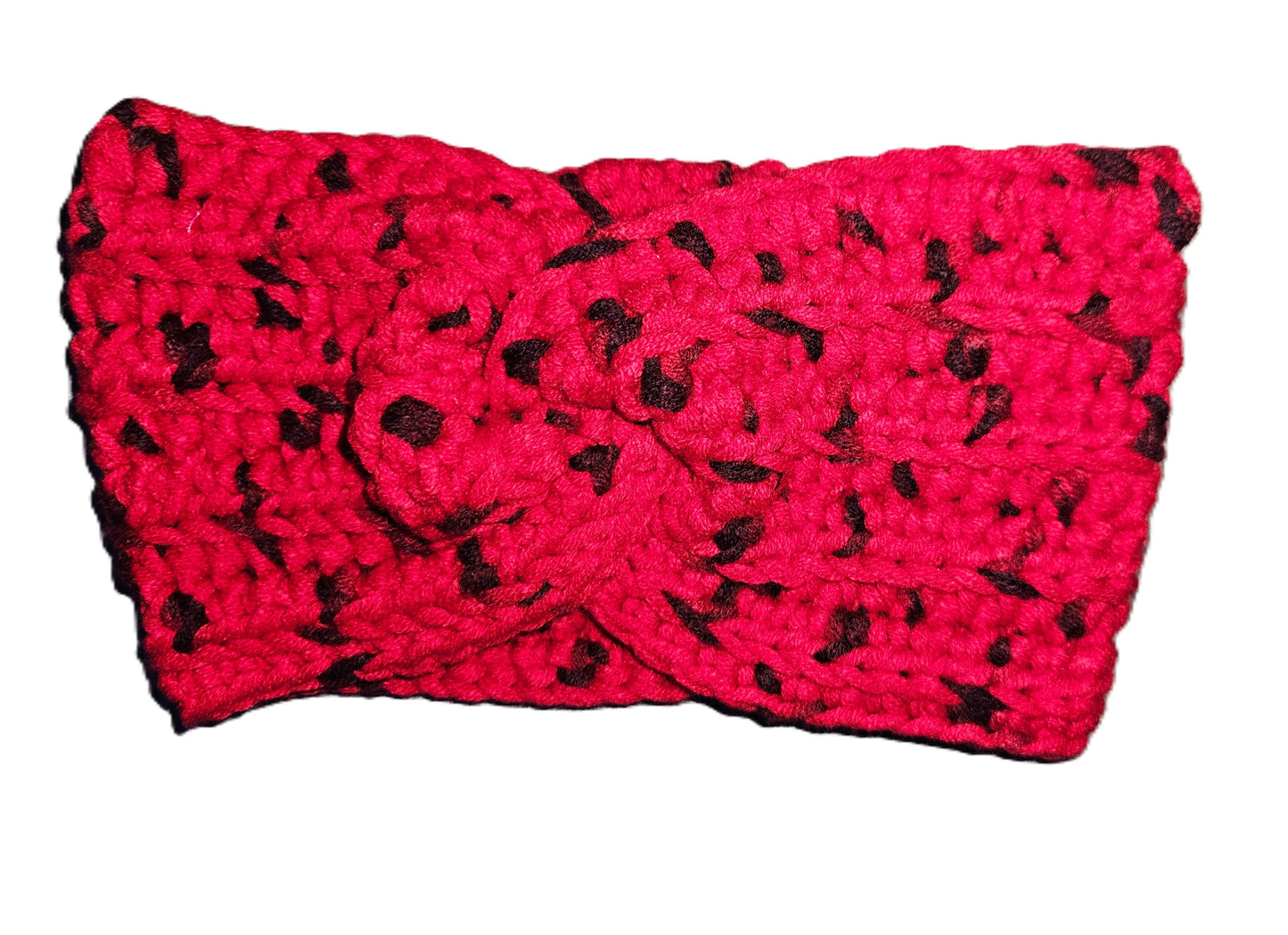 Red and Black Twisted Cotton Head Ear Warmer