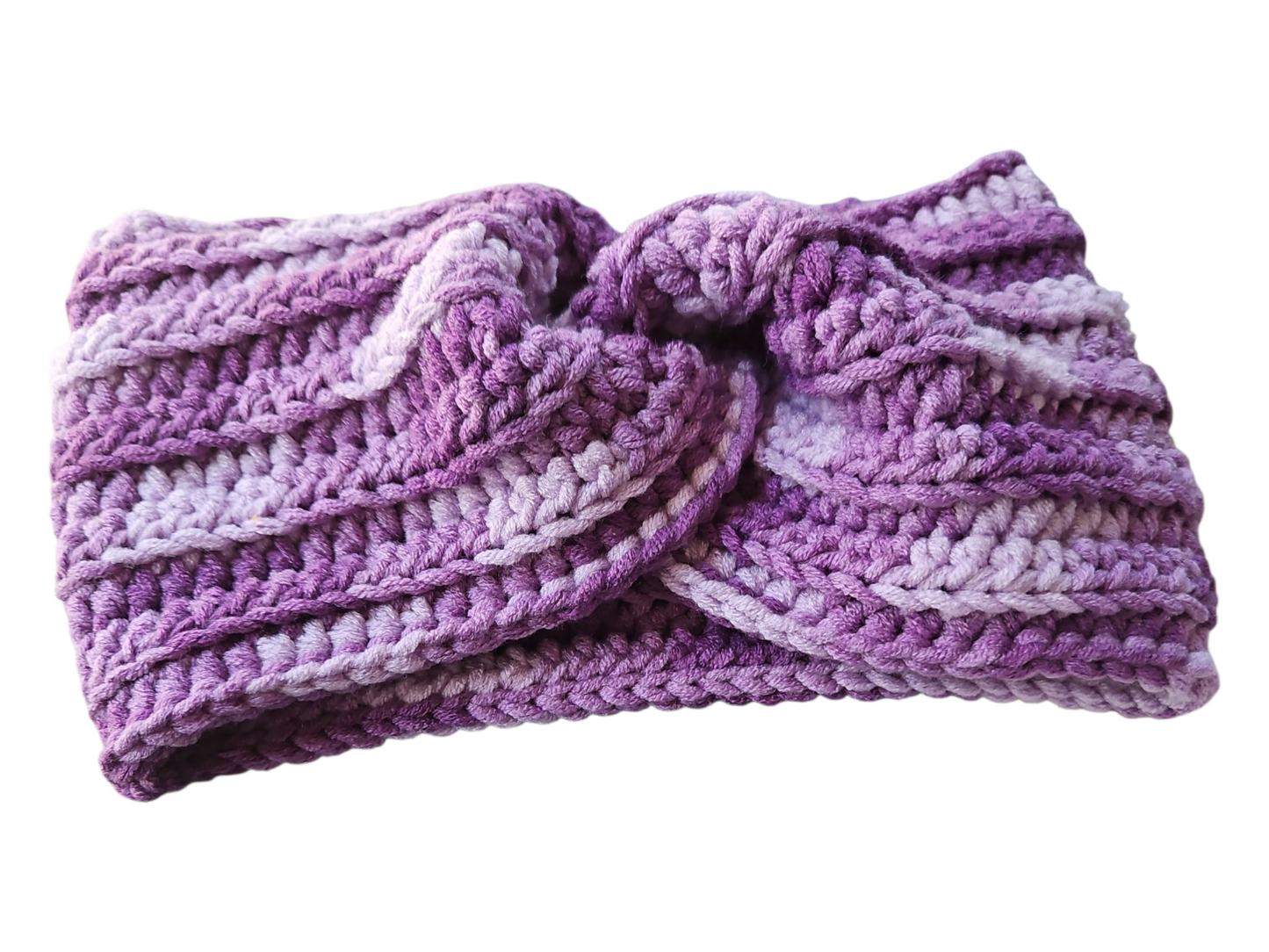 Purple Twisted Cotton Head Ear Warmer