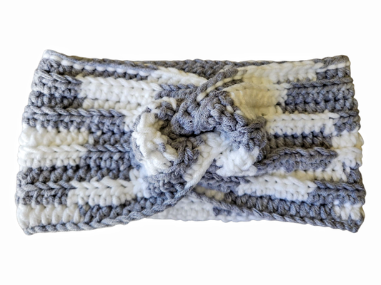 Silver Twisted Cotton Head Ear Warmer