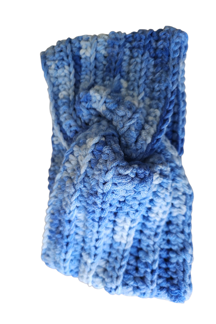 Blue Twisted Cotton Head Ear Warmer