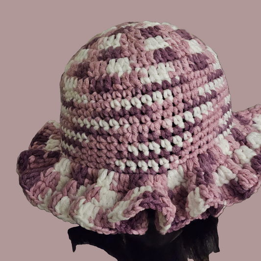 Cozy Elegance: Handmade Ruffle Crochet Bucket Hat
